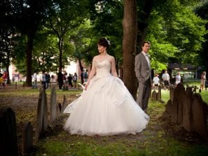 Cemetery and funeral home weddings