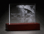 engraved crystal firefighter