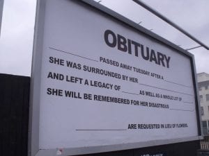 Self Penned Obituary